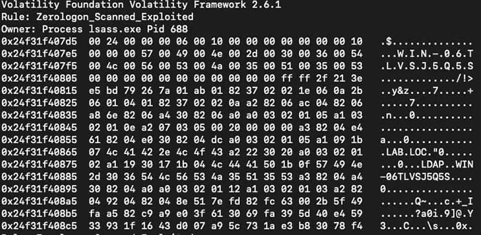 CVE-2020-1472 (Zerologon) Exploit Detection Cheat Sheet